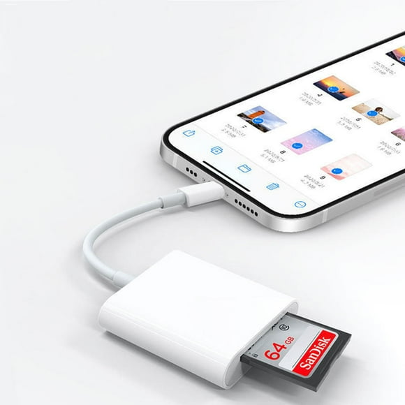 Sd Card Reader for iPhone iPad Camera, Dual Card Slot Memory Card Reader Supports SD and TF Card Trail Camera Viewer Sd Card Adapter Portable Micro Sd Card Reader