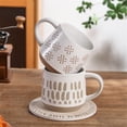 thumbnail image 4 of Retro Striped Coffee Cup Large-capacity Stoneware Mug for Home Breakfast, 4 of 6