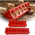 thumbnail image 6 of 3 Pack Automatic Poultry Feeder, Spill-Proof Chick Feeder for Coop, Cage & Brooder, Adjustable Dispenser with Multiple Feeding Holes, Easy Clean Hanging Design for Chickens, Ducks & Quail（Red, C）, 6 of 7
