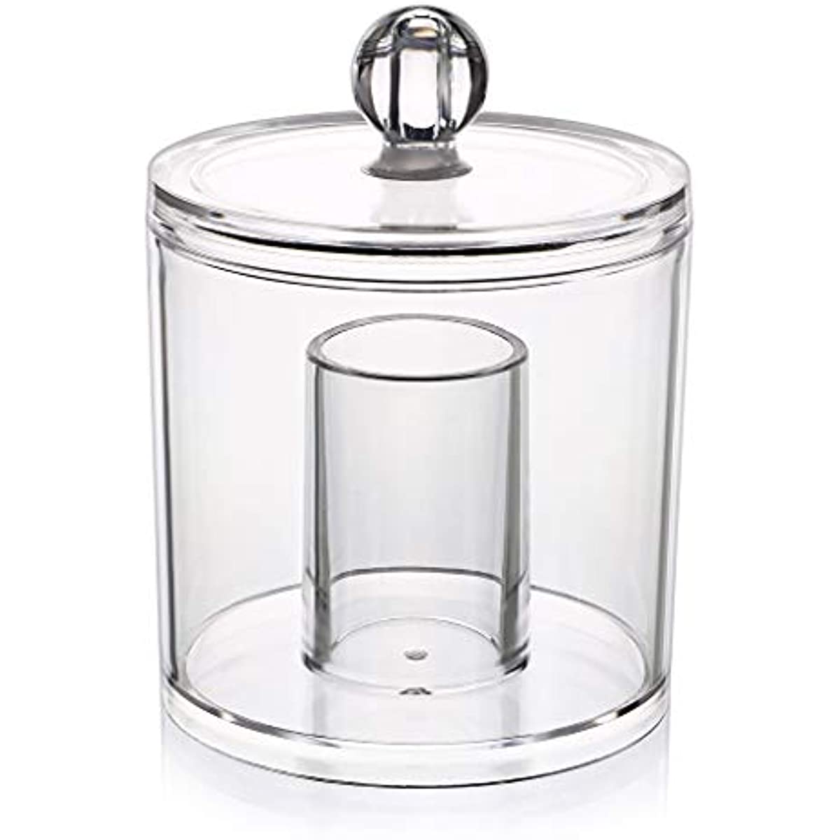 Cotton Ball and Swab Organizer with Lid Apothecary Acrylic Jar Makeup