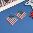 thumbnail image 4 of 【6 Pairs】 4th of July Accessories for Women American Flag Earrings USA Drop Earrings Fourth 4th of July Outfits for Women Patriotic earring Party Favors Red White Blue Decorations, 4 of 5