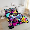 thumbnail image 4 of Erosebridal Gamer Comforter Set Twin Size Gaming Comforter Teens Modern Game Console Controller Bedding Set Joystick Room Decor Pink Blue Quilt Set, 4 of 7