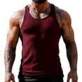thumbnail image 7 of LEKWK Men's Ribbed Tank Tops Sleeveless Muscle Shirts Scoop Neck Undershirts Slim Fit Gym Workout Bodybuilding Athletic Summer Vest Breathable Tees, 7 of 7