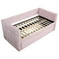 thumbnail image 2 of Best Master Furniture Nikora 86" Tufted Velvet Daybed with Trundle in Pink, 2 of 3