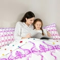 thumbnail image 5 of jejeloiu Kawaii Ribbon Bow Bedding Comforter Set,Cute Bowtie Bowknot Twin Comforter Sets,White Pink Bedding Set For Kids,Microfiber Bedroom Decor Reversible,2 Pieces, 5 of 8