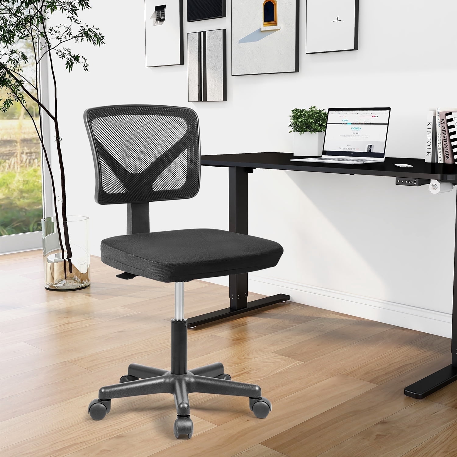 JOINSUN Desk Chair with Lumbar Support & Adjustable Height, 200 lb. Capacity, Black