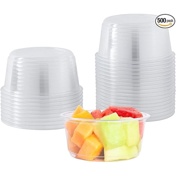 Karat [500 Pack - 12oz] Deli Containers, Recyclable PET Food Containers, Plastic Deli Cups (117 mm)