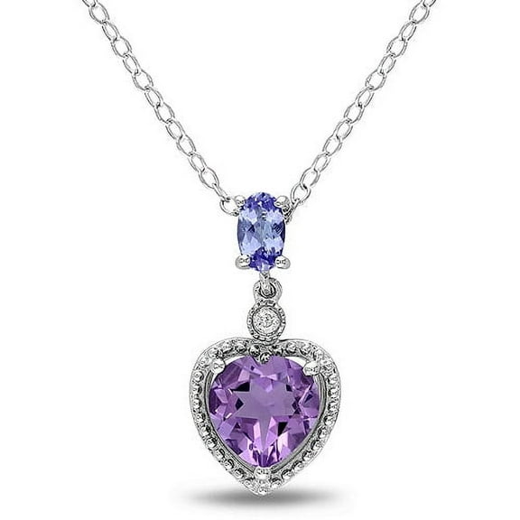 Everly Women's Amethyst and Tanzanite Sterling Silver Necklace