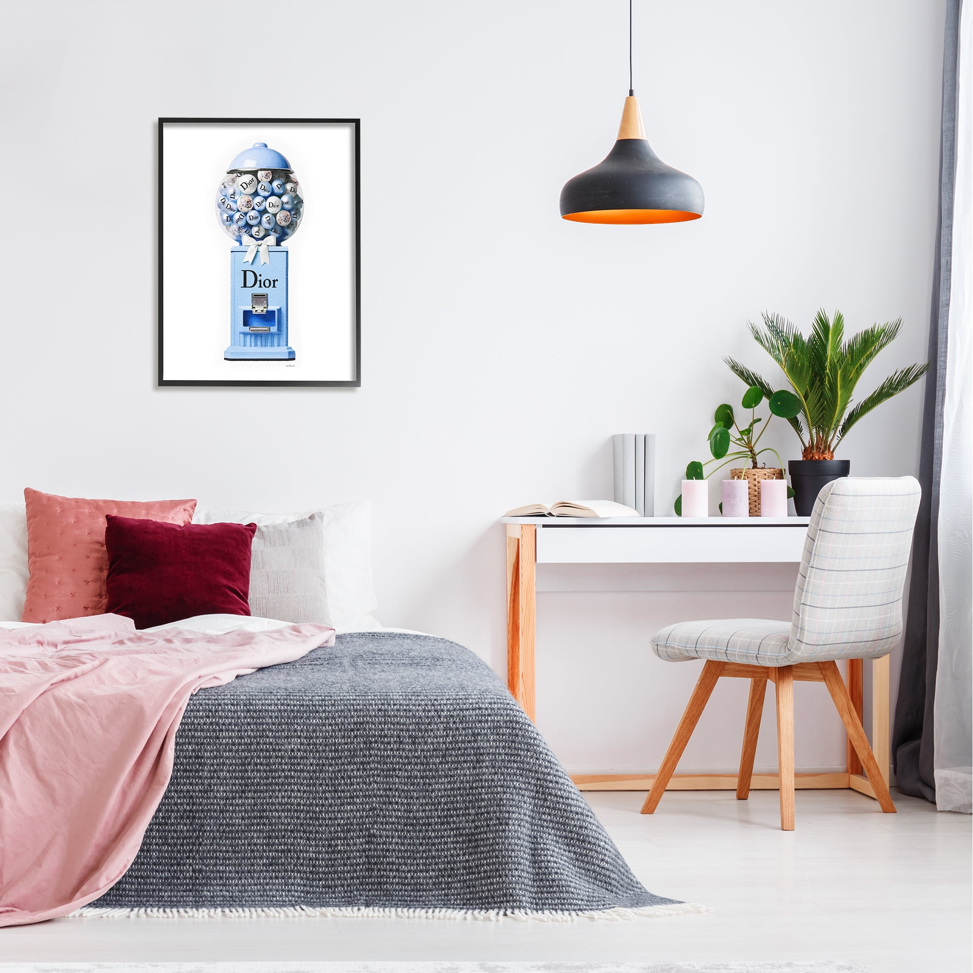 Stupell Industries Glam Candy Dispenser Beauty & Fashion Painting Black Framed Art Print Wall Art, 24 x 30