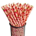 thumbnail image 3 of Nkmbld Straws Clearance Disposable Kraft Paper Straw Cool Summer Fruit Pattern Paper Straw Flash Deals, 3 of 3