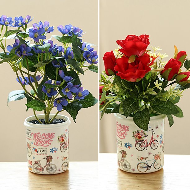 Travelwant Artificial Eucalyptus Flowers Plants for Home Decor Indoor, Silk Faux Pink Potted