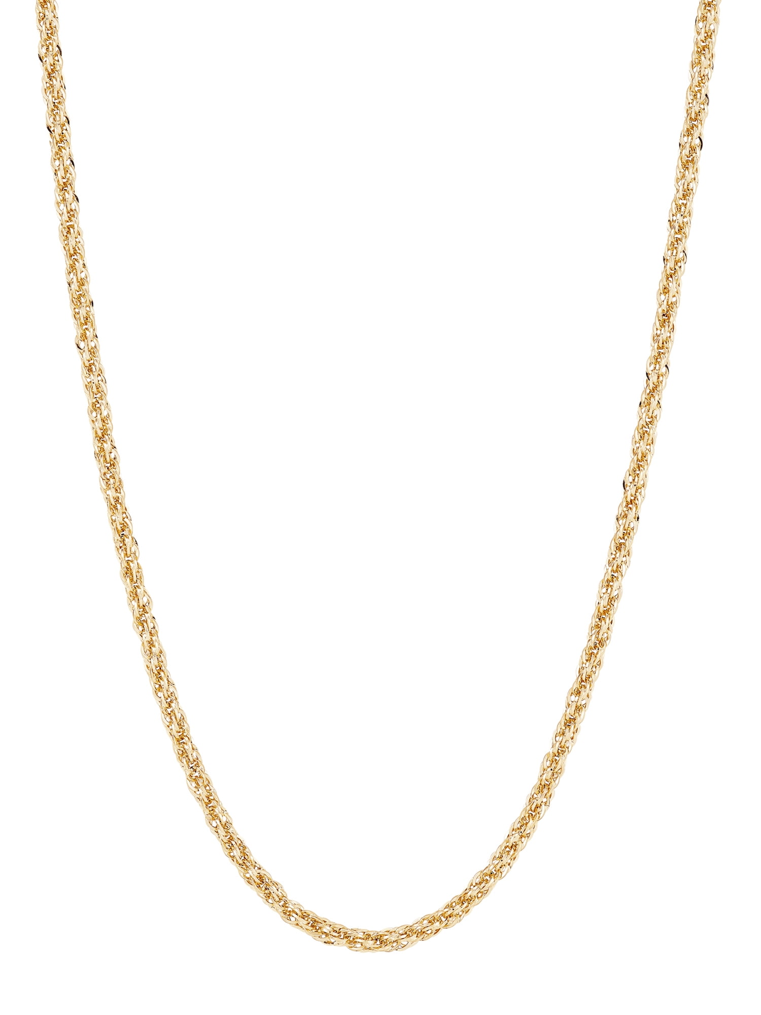 Brilliance Fine Jewelry 10K Yellow Gold Hollow Infinity 2.45MM Rope Chain Necklace, 18"