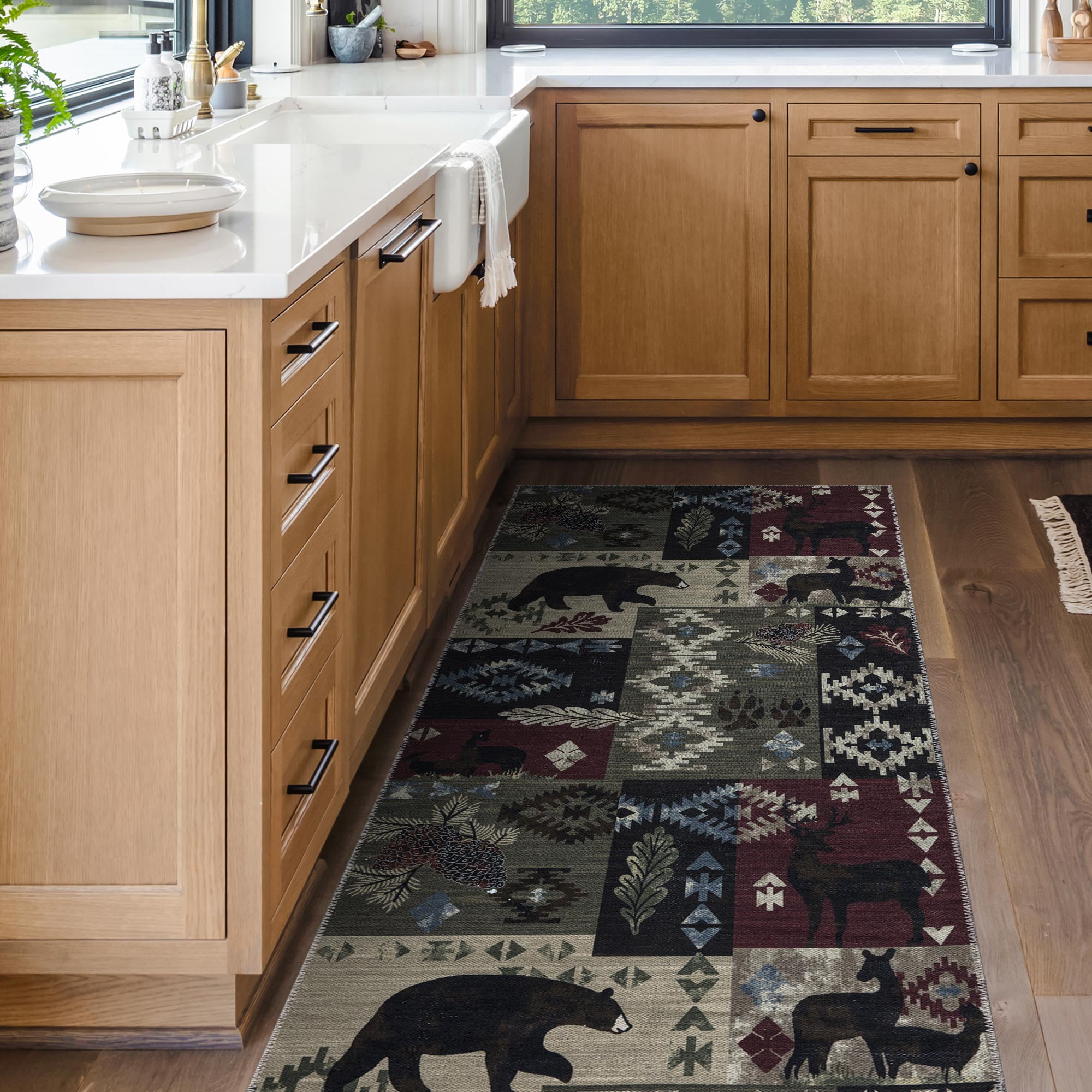 Ottomanson Machine Washable Cotton 3x6 Flatweave Runner Rug for Bedroom, 2'7" x 6', Multicolor Southwestern