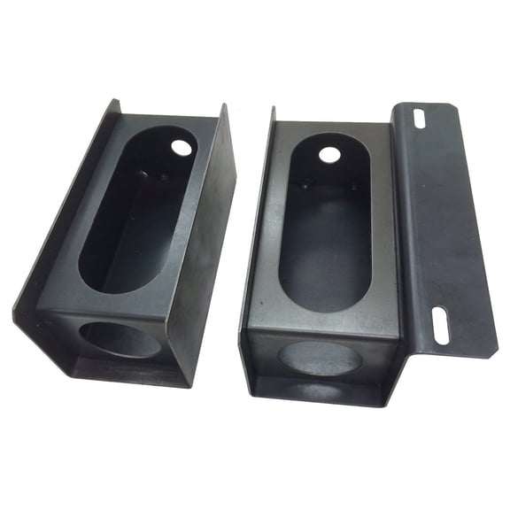 Set of Steel Trailer 6" Oval & 2" Round Side Light Mount Box W/license Plate Rack - 24013/24014