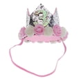 thumbnail image 3 of Bebé niña fiesta de cumpleaños sombrero rosa flor decoración accesorios para el cabello Plata-3 perfke Diadema de fiesta de cumpleaños infantil, 3 of 8