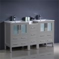thumbnail image 2 of Fresca Torino 60" Gray Modern Double Sink Bathroom Cabinets w/ Integrated Sinks, 2 of 4