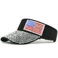 thumbnail image 5 of Women Casual American Flag Point Drill Baseball Cap Fashion Sequin Baseball Cap Ajustable Peaked Cap Outdoor Sports Couple Hats Adjustable Curved Brim Hats Sun, 5 of 7
