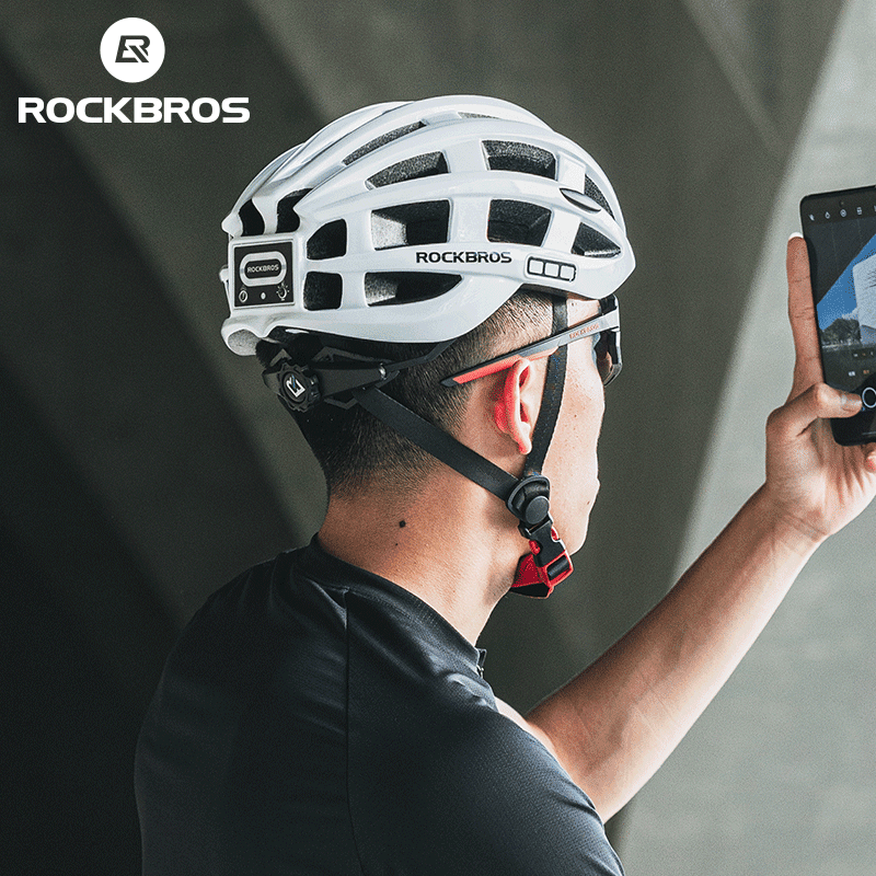 ROCKBROS Bicycle Helmet Multi-functional Head Light 4-sided Lighting Safety Riding/Working Helmet