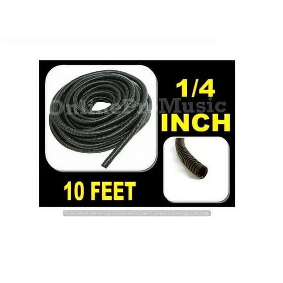 10 FT 1/4" INCH Split Loom Tubing Wire Conduit Hose Cover Auto Home Marine Black