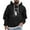 Black, variant on Riecok Mens Hoodies Pullover Drawstring Solid Color Long Sleeve Tops with Pocket Comfortable Hooded Coat Beige 3XL