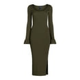 thumbnail image 4 of Scoop Women’s Midi Sweater Dress with Ruffled Bell Sleeves, Sizes XS-XXL, 4 of 4