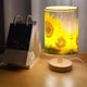 thumbnail image 5 of Lámpara de noche DIY, estilo girasol, estilo impresionista, para leer, mesita de noche, base de madera lisa, pantalla de tela rectangular, para dormitorio, sala de estar, lámpara de mesa, 5 ml, 5 of 6