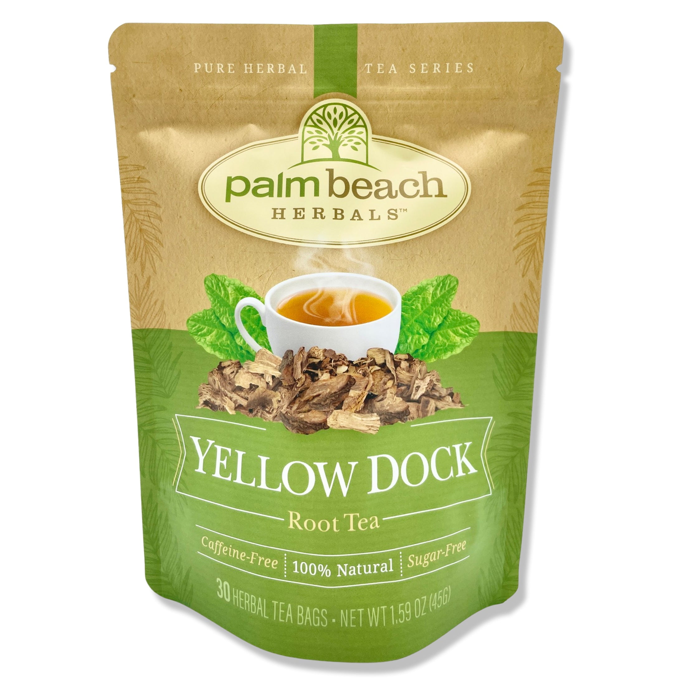 Palm Beach Herbals Yellow Dock Root Tea, 30 Count Tea Bags, Caffeine ...