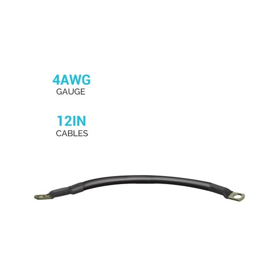 Renogy 12in 4AWG Battery Interconnect Cables for 5/16 in Lugs