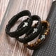 thumbnail image 3 of Pulsera de hombre de acero inoxidable con piedra natural y tejido cruzado, 3 of 5