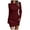 Wine, variant on WEAIXIMIUNG Womens Sweater Dress High Collar Long Sleeve Solid Color High Collar Knitted Long Dress