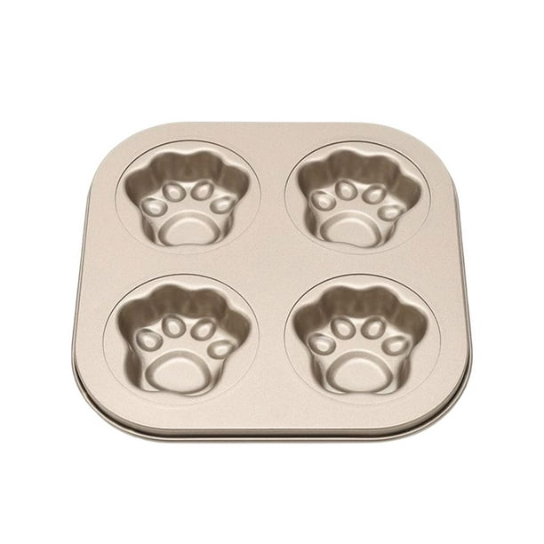 Bewildely Bandeja para hornear Cat Paw Recubrimiento antiadherente Distribución uniforme del calor Bandeja para hornear Resistencia a altas temperaturas Cocina y Comedor 4 dorado claro Bewildely HA080358-01