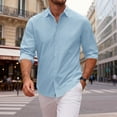 thumbnail image 2 of Dwellite Men's Fit Dress Shirt Solid Color Long Sleeve Casual Business Trendy Collared Button Up Shirts 2026 Light Blue#1 2XL, 2 of 4