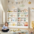 thumbnail image 3 of Homfa 4 Tier Kids Bookshelf, Wall Storage Bookshelf Organizer for Playroom Kids Room, White Finish, 3 of 7