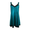 thumbnail image 3 of Linfrsh Lingerie for Women Silk Satin Nightgowns Soft Sexy Lingerie Dress Satin Chemise Sleepwear Green,L, 3 of 7
