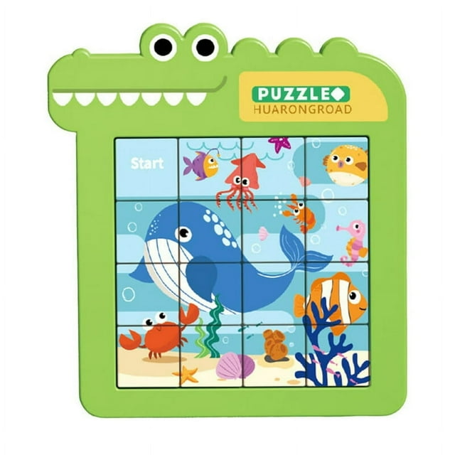 Slide Puzzle Interactive Interesting Fine Workmanship Creative Multifunctional Thinking Logic Training ABS Digital Sliding Puzzle Cartoon Educational Toy for Kindergarten