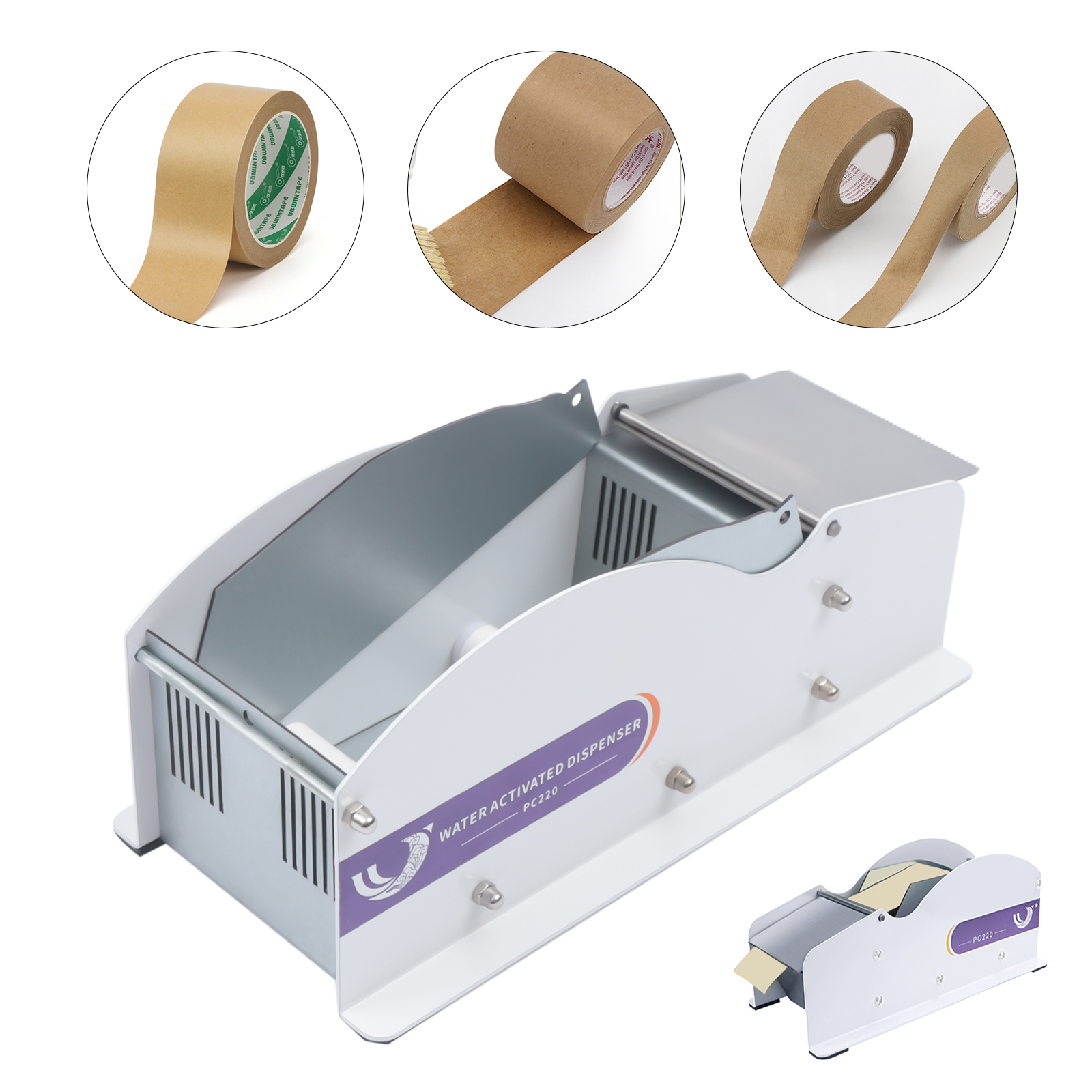 Miumaeov Water Activated Tape Dispenser, Kraft Tape Dispenser, Gummed