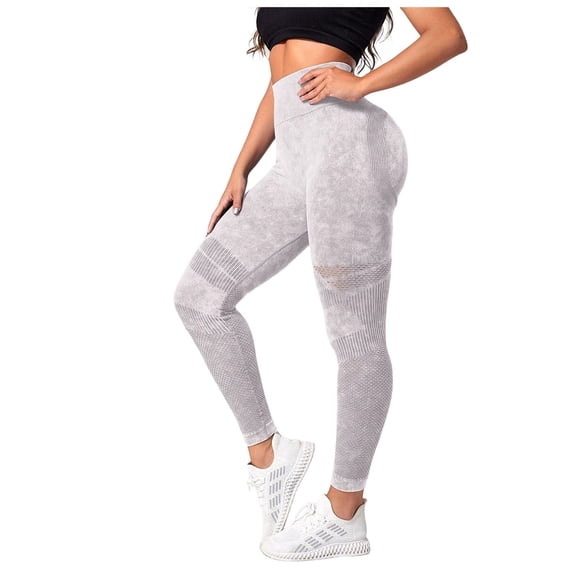 GEWSEY Women's 3D Compression Anti Cellulite Leggings High Waist Seamless Push Up Sculpting Opaque Yoga Pants for Gym Workout Sport (Light Gray, L)