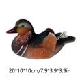 thumbnail image 3 of (Pato mandarín macho) estanque al aire libre pato mandarín patio pato al aire libre pecera simulación animal decoración resina escultura adornos 21.5*12*11.8cm, 3 of 5