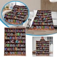 thumbnail image 2 of Linaba Clearance Kids Teens Bookshelf Blanket Retro Flannel Fleece Throw Blanket Novel Gift Books Lovers Vintage Library Pattern Super Soft Warm Blanket and Throws, Book Reader Gifts, 2 of 9