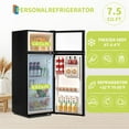 thumbnail image 2 of Garvee 7.5 Cu. Ft. Two-Door Refrigerator with Top Freezer, Apartment Size Fridge with 7-Level Thermostat, 39dB Low Noise Compact Fridge for Home, Office, and Dorm, Silver, 2 of 9
