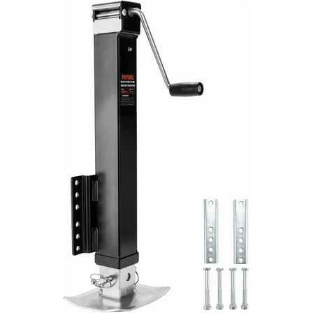 POPBULL 8000lbs Heavy-Duty Trailer Jack: 30" Lift Swivel Bolt-On Design with Adjustable Drop Leg, Suitable for RVs, Utility Trailers & Yachts.