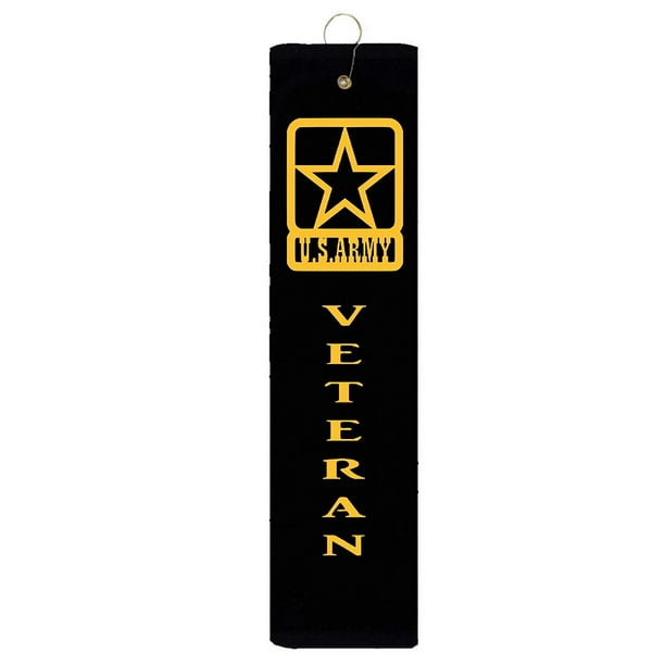US Army Star Veteran Tri-fold Golf Towel with Grommet ...