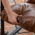 thumbnail image 6 of Dayalane Modern Accent Chair, Upholstered Armchair with Metal Frame, Comfy Pu Faux Leather Lounge Chair for Living Room,Single Sofa for Bedroom, Office, Brown, 6 of 10