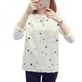 thumbnail image 1 of Female Polka Dot Printed Tassel T-shirt Women Harajuku Fashion Casual Loose Full Sleeve Tops Round Neck T Shirt, 1 of 6