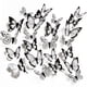 thumbnail image 2 of 18 Unids/set Blanco Negro Cristal Mariposa Pegatinas 3D Pared Pegatina De Sala De Estar De Cumpleaños Boda Fiesta Decoración Del Hogar, 2 of 4