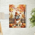 thumbnail image 2 of Happy Thanksgiving Bulldog Give Thanks Fall Beanie Scarf Welcome Vertical Matte Canvas Poster Dog Lover Gifts Idea Wall Art Home Decor - 00020, 2 of 5