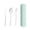 Green, variant on Stainless Steel Travel Cutlery Set Reusable Flatware With Portable Storage Case For Office Lunch Camping Blue