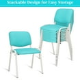 thumbnail image 5 of Ktaxon Stackable Chairs 5 PCS, PU Padded Folding Chairs Office Chair, Upholstered Seating Set of 5, Blue, 5 of 9