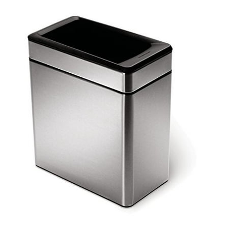 SIMPLEHUMAN Rectangular Stainless Steel Waste Cans - Open-Top Can - 6.2