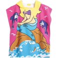 thumbnail image 1 of Toalla de baño con capucha de playa para niños de 2 a 8 años - Poncho con cubierta para piscina - Uso múltiple para baño/ducha/piscina 24" x 48" sirena delfín, 1 of 4